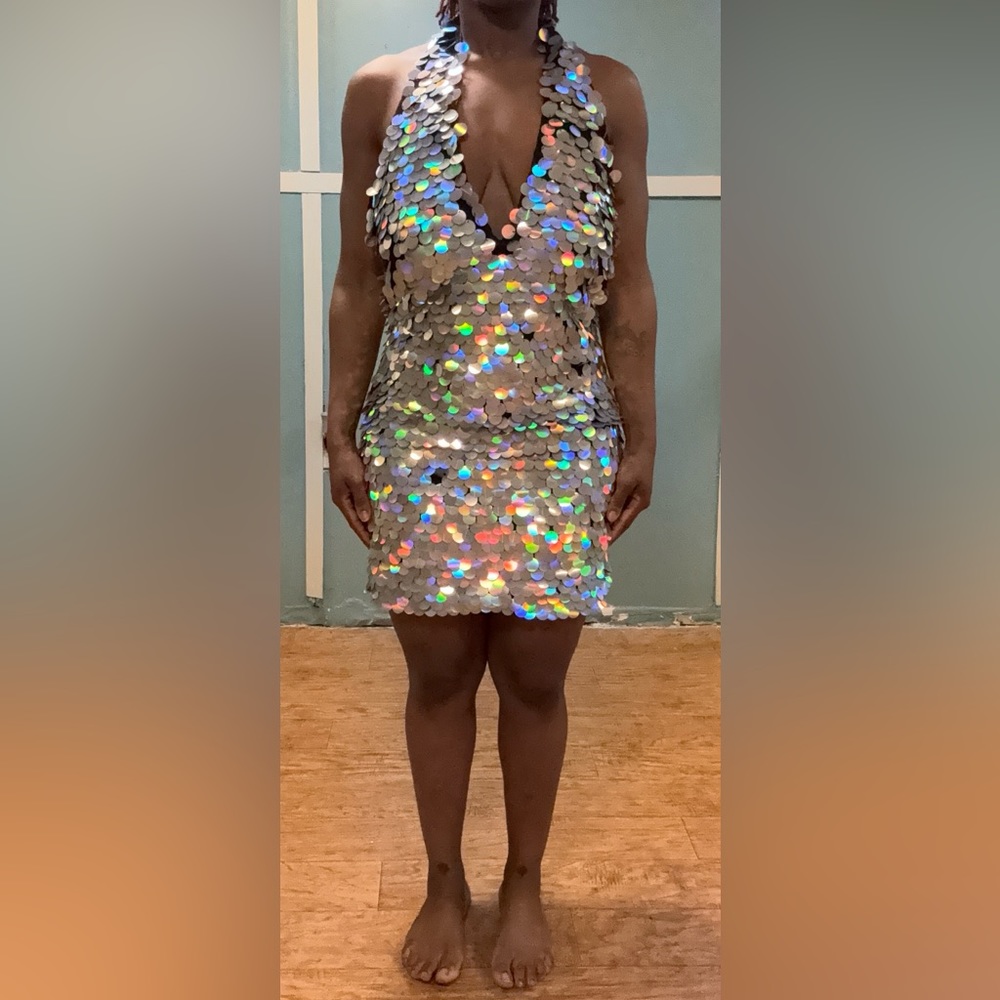 Silver/multi color Sequin Dress